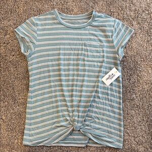 Rumi + Ryder Blue Casual Short Sleeve Tee with Front Knot NWT